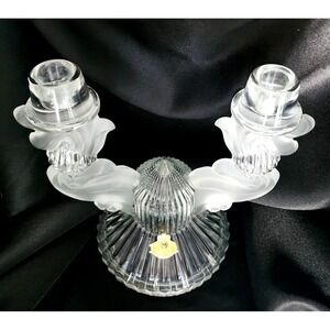 Lead Crystal Candelabra Candlestick Holder Handcut With Over 24% Lead Oxide‎